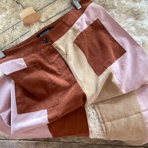 Anthropologie NWT PASTICHE Silky Pink Tan Rust Pants, Large